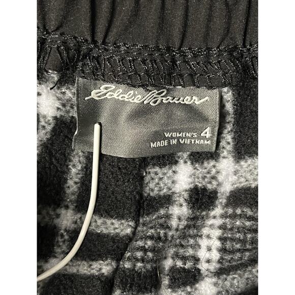 Eddie Bauer Pants Womens 4 Black Fleece Lined Jogger Zip Pockets Hiking Warm - Picture 8 of 13